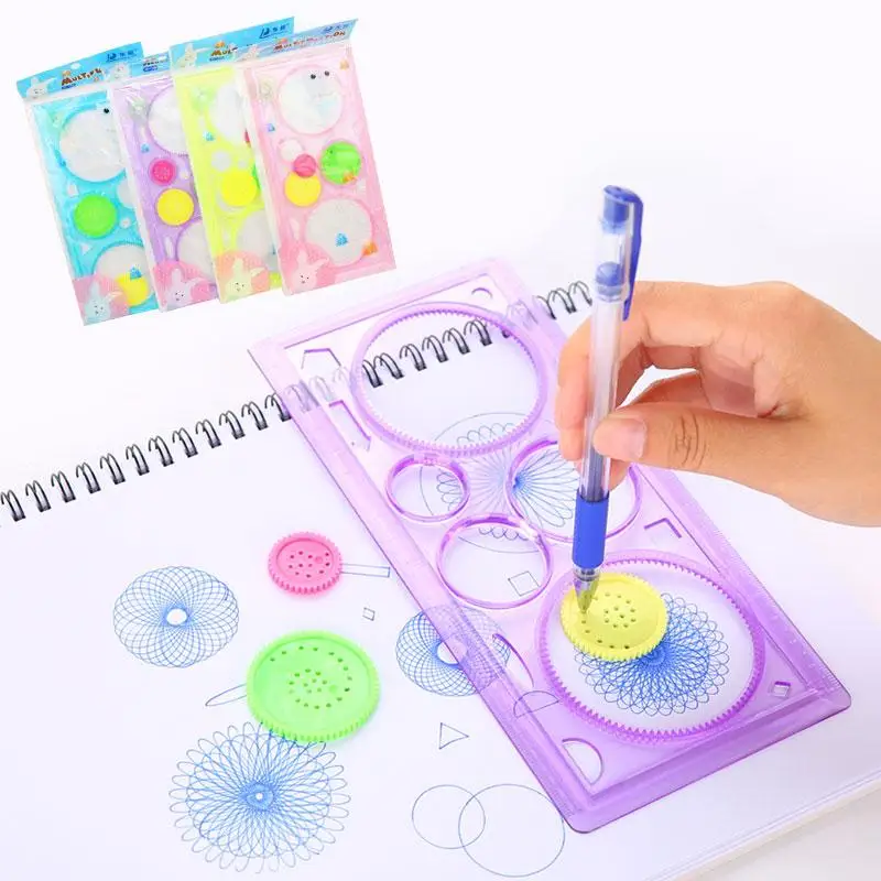 

20CM Spirograph Drawing Toys Children Drawing Model Ruler Learning Art Sets For Children Drafting Tools