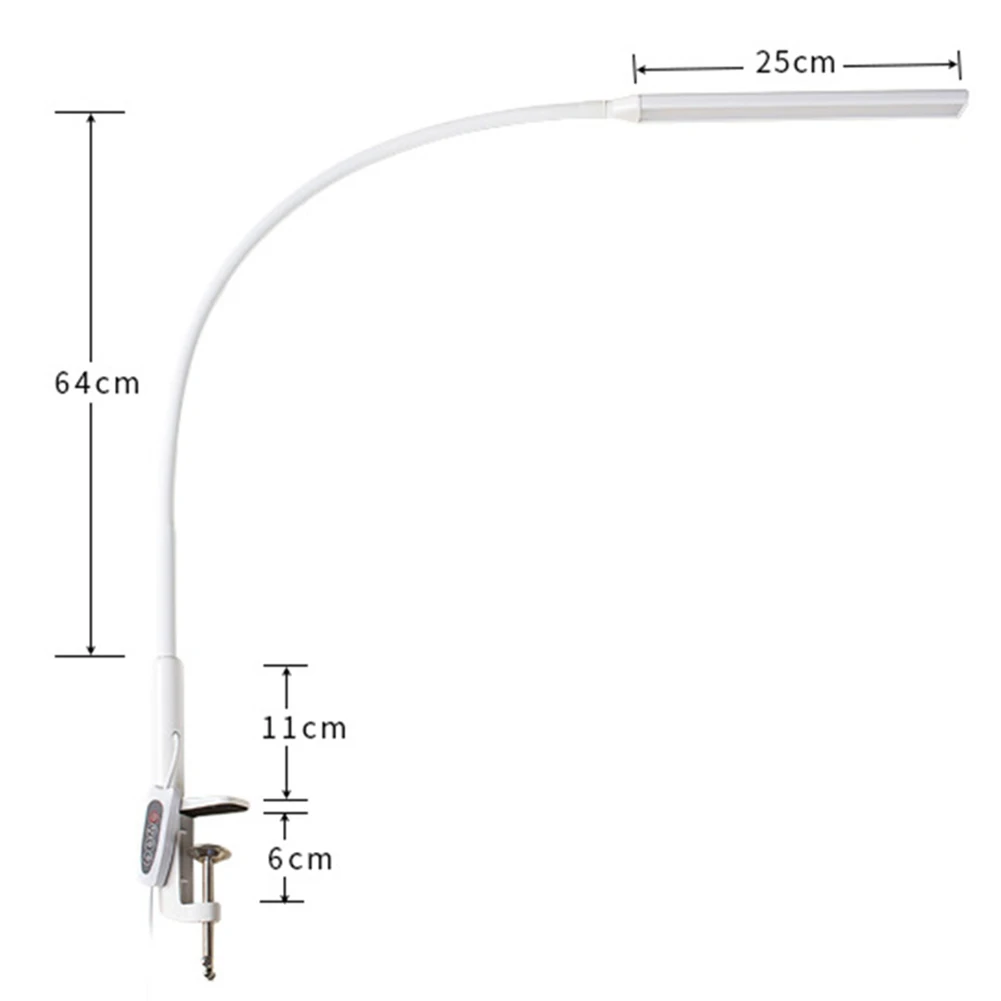 Популярный портативный Настольный светильник с длинной ручкой и зажимом для офиса, регулируемый светодиодный светильник с защитой от глаз