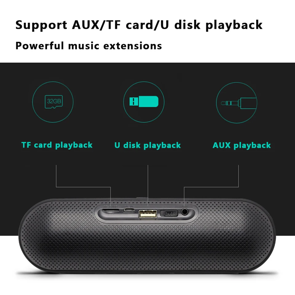 Беспроводной Bluetooth динамик TF карта большой мощности сабвуфер Колонка Hifi звуковая