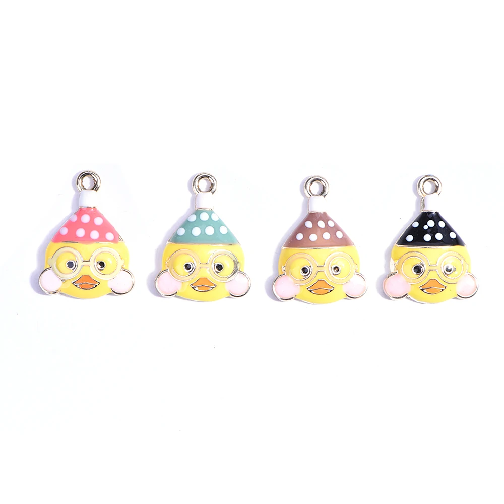 

20 Multicolor Kawaii Cafe Mimi Charms, Goldplated Yellow Duck Charm Jewelry Supplies Bracelet Necklace DIY