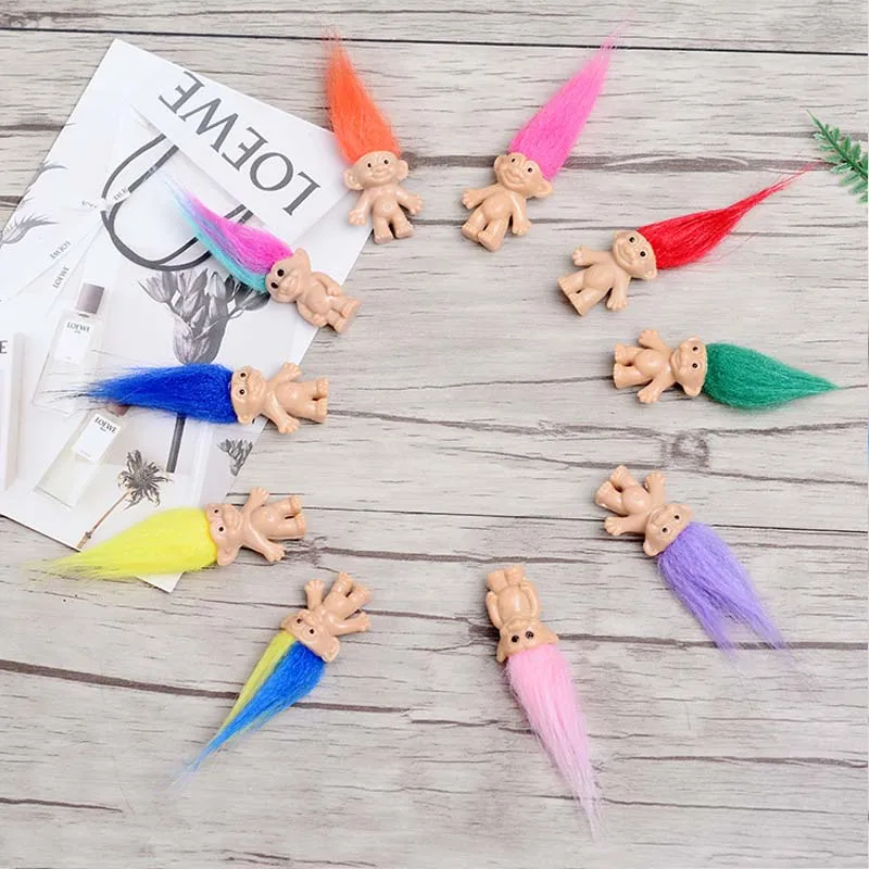 

10PCS/LHot Anime Figurine Trolls Doll Plush Mini Troll Figure Models Dolls Toys For Children