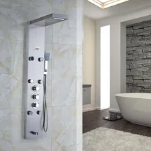 Nickel Gebürstet Fertig Wand Befestigter Badezimmer Dusche Wasserhahn Dusche Panel Mit Handsprüher