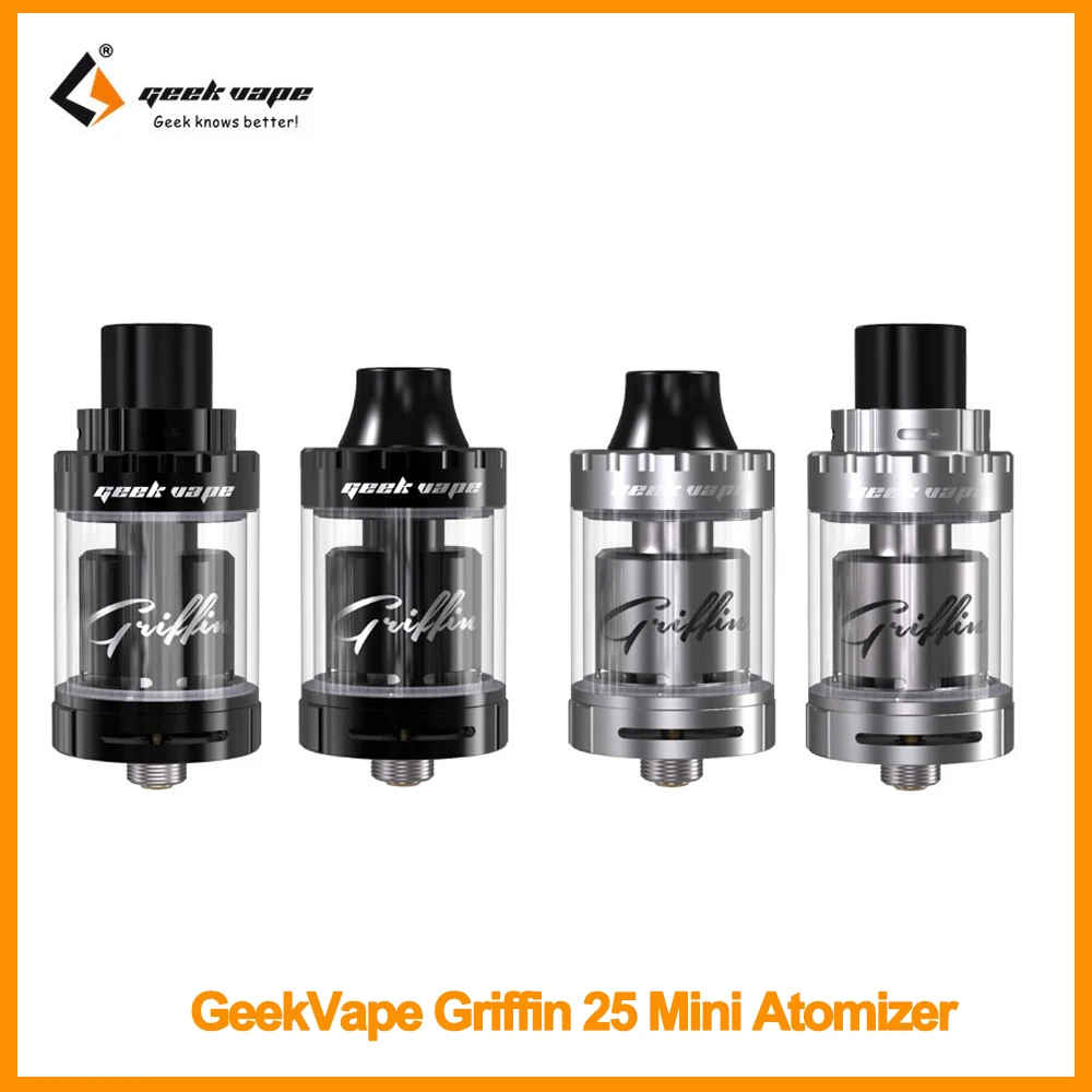 

100% Original Geekvape Griffins 25 Mini Tank with 3ml Eliquid Capacity Atomizer Airflow Top Filling easier to build E-Cig Vape