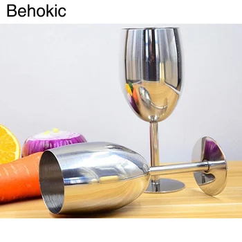 

Behokic 250ml Stainless Steel Wine Glasses Beer Water Juice Whiskey Cup Antiknock Drinkware for Outdoor Camping BBQ Party Picnic