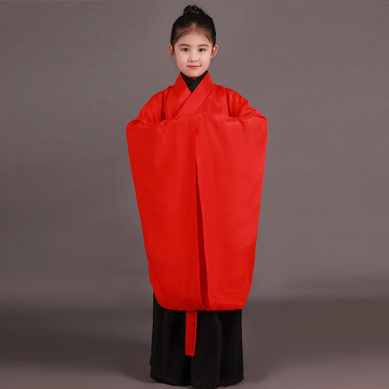 Новинка, 6 шт., китайский национальный костюм для детей красный Hanfu древнекитайский Карнавальный костюм для девочек, костюм для детей, одежда для сцены 18