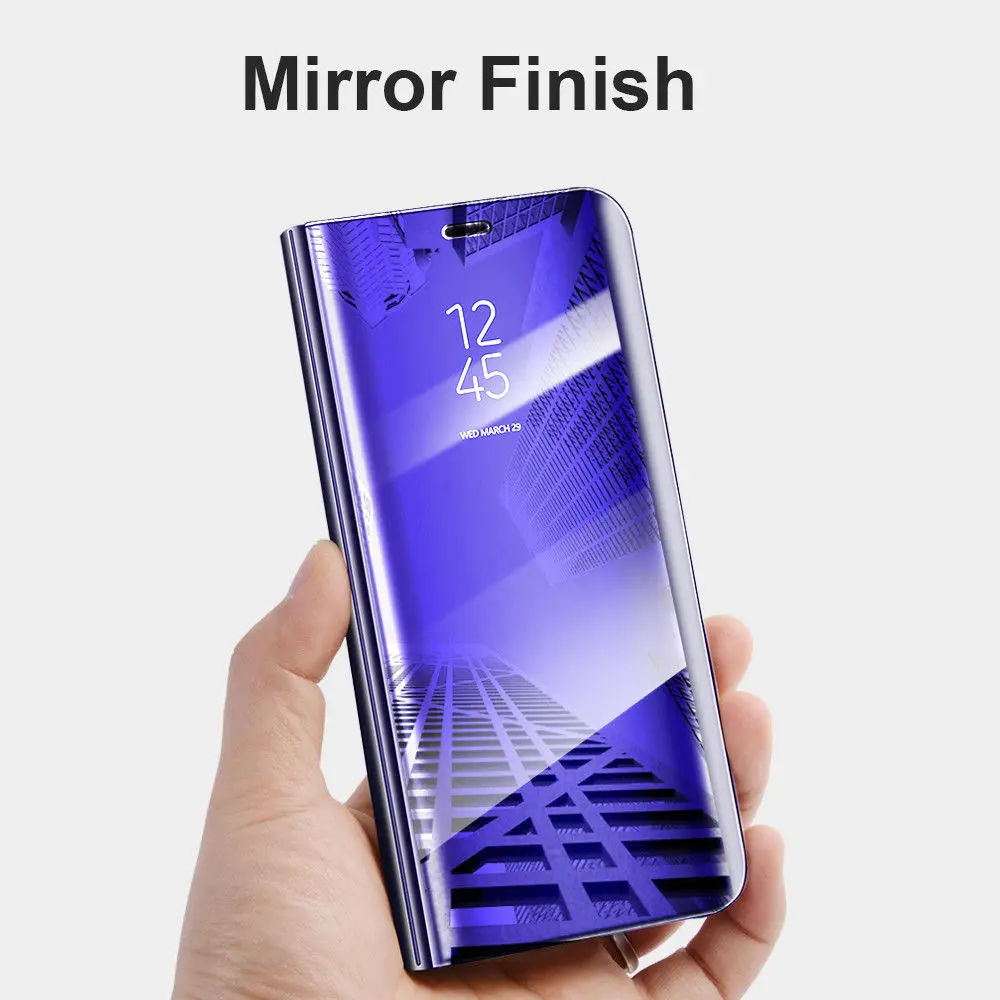 Smart View зеркало Экран кожаный чехол откидная крышка для IPhone 6 7 8 Plus X Ясно Зеркало Coque