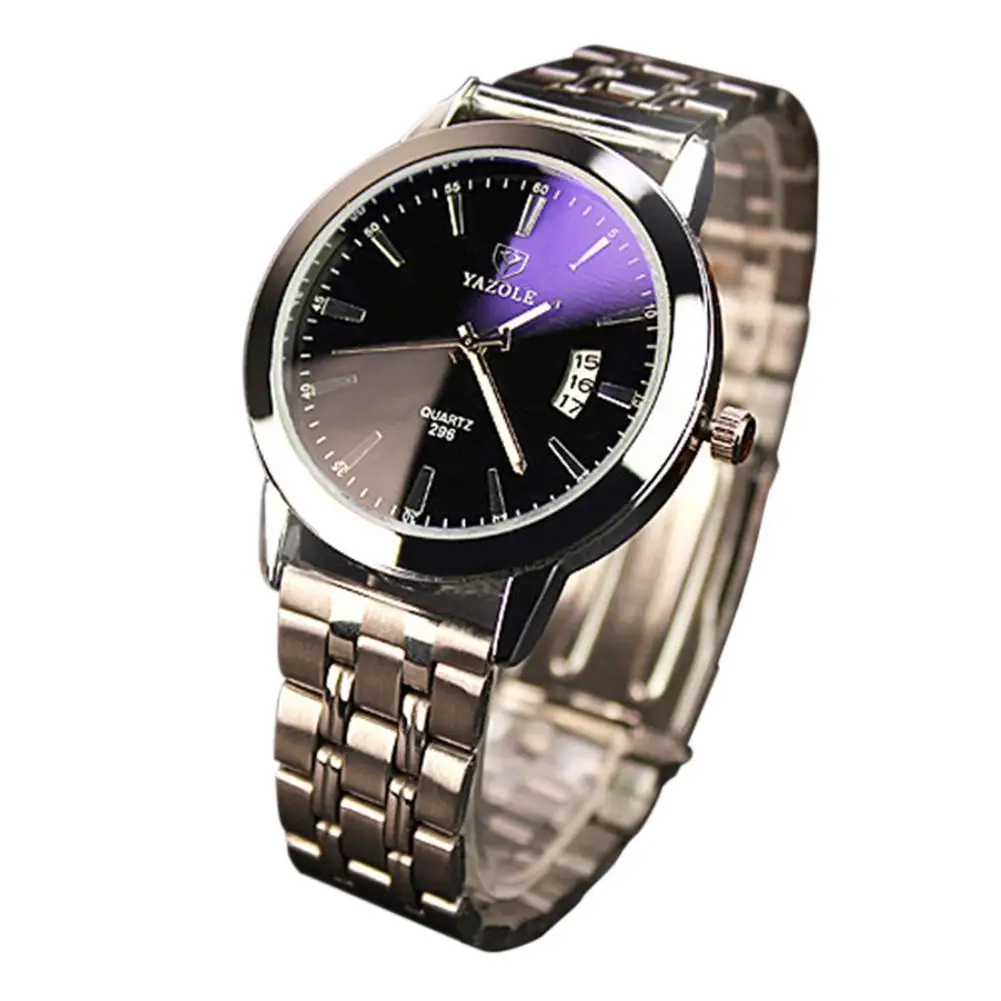 LinTimes Unisex Lovers Blue Light Watch with Alloy Watchband Luminous