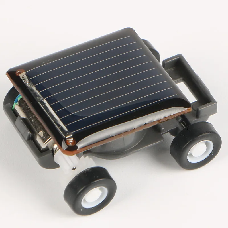 Strange Black Creative Smallest Mini Solar Powered Car Model Solar Toys Kit Gadgets Educational Baby Kids Toys For Children solar car toy