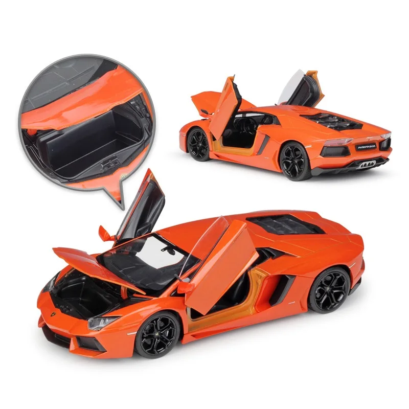 1:24 Welly Lamborghini Aventador LP700-4 небесно-голубой/оранжевый/белый/черный/розовый/желтый литая модель автомобиля