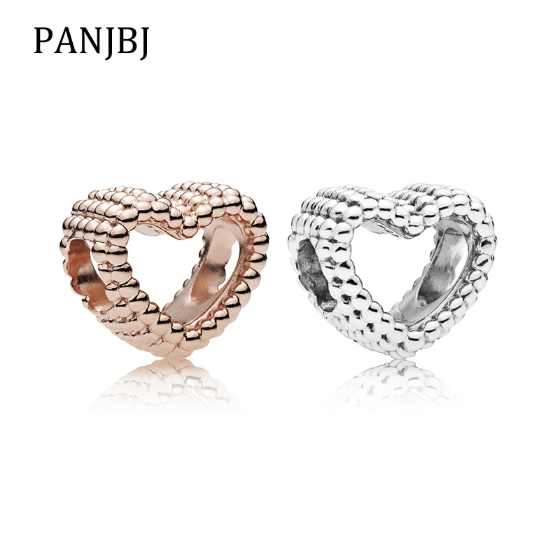 

New Free Shipping Silver Plated Bead Alloy Charms Beaded Heart Charm Fit Original Pandora Bracelet Necklace DIY Women Jewelry