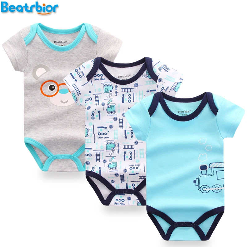 3 pcs/lot Baby Bodysuits Cotton Baby Boy Girl Clothes Next Infant Short Sleeve Jumpsuit Body for Babies Newborns Baby Clothing