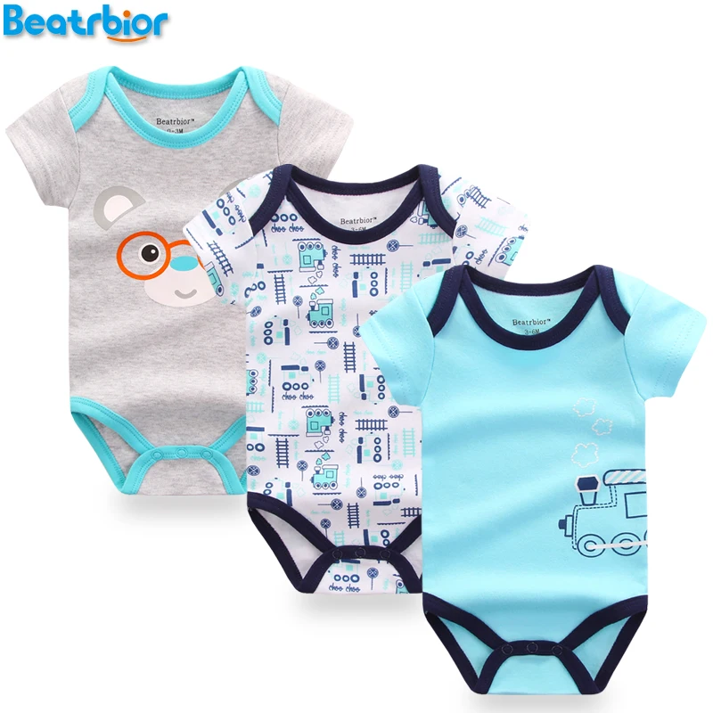 3 pcs lot font b Baby b font Bodysuits Cotton font b Baby b font Boy