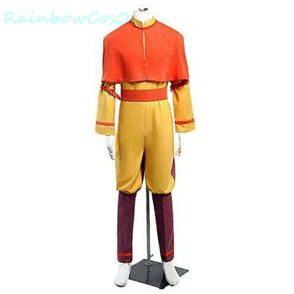 

RainbowCos0 Free Shipping Cosplay Costume Avatar The Last Airbender Avatar Aang Uniform Uniform Game Anime Halloween