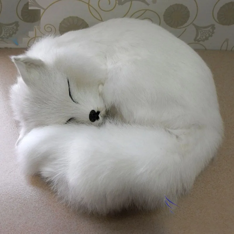

Big Size Cute simulation fox toy resin&fur fox yellow fox doll gift about diameter 27cm*high12cm