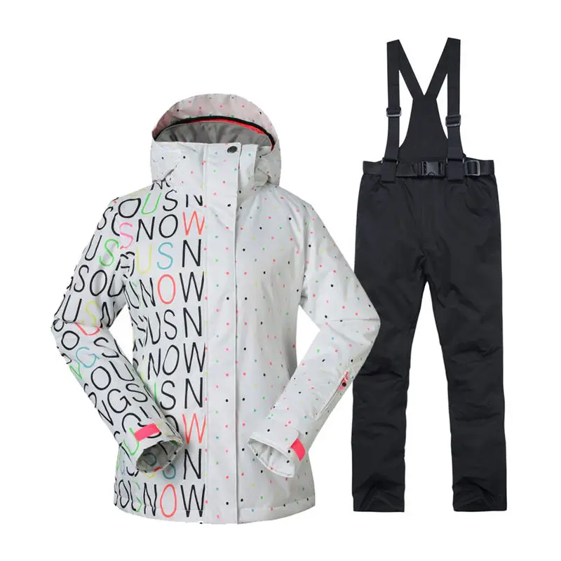 

Wholesale good Women's Snow Clothing outdoor Sports Wear Snowboarding Sets waterproof windproof Ski Jackets and Bib Snow Pants