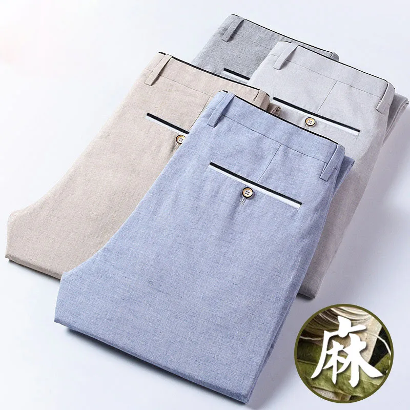 

Hot Sale Sold Colors Men's Linen Summer Trousers Chinese Traditional Wushu Pants Clothing Free Shipping Size 28-38