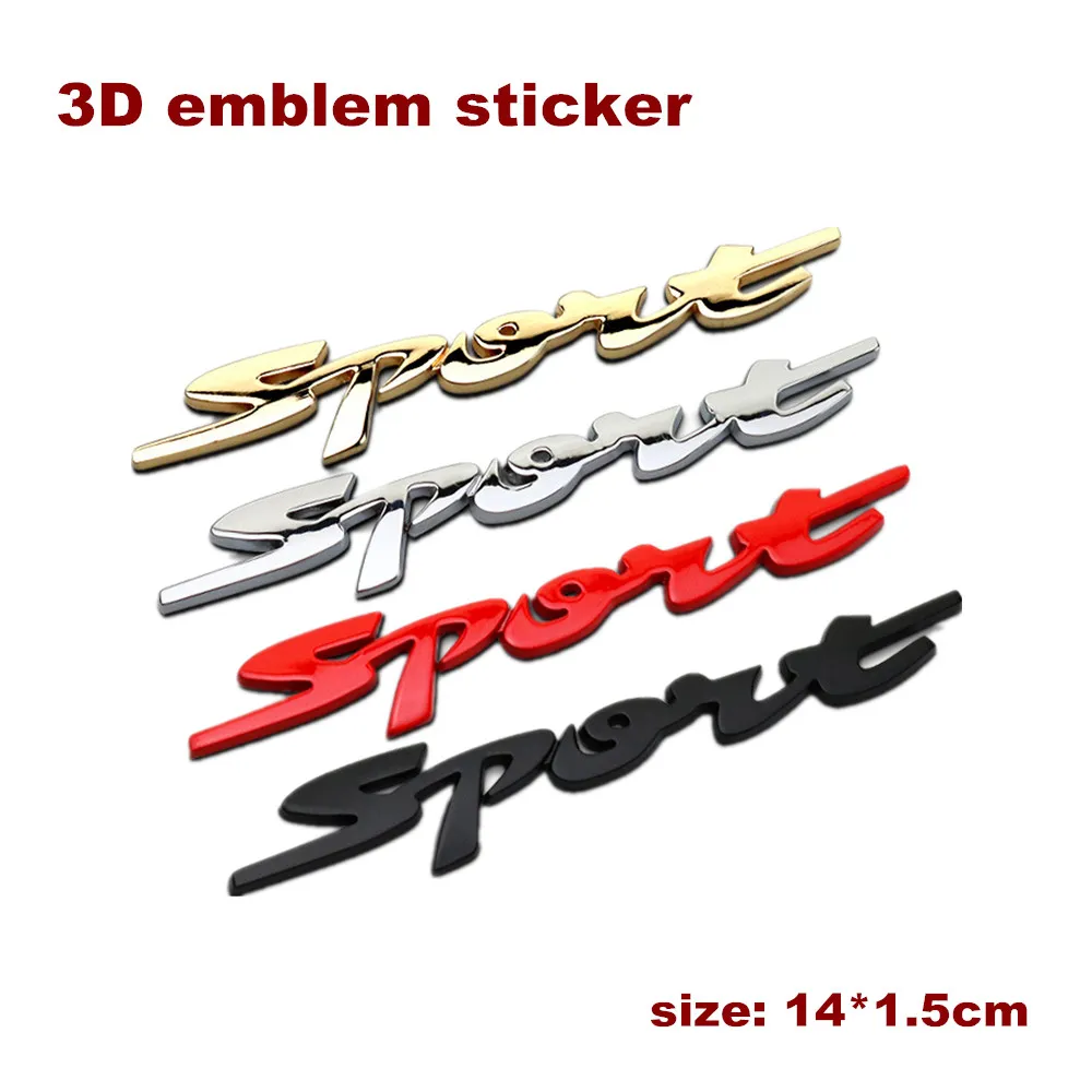

New 3D Metal Sport Chrome Emblem Car Badge Sticker Racing Tail Trunk Sticker For VW Volkswagen Honda Toyota Car Accessories