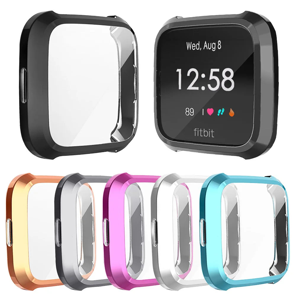 

Soft Full Cover for Fitbit Versa Lite Watch Case Screen Protector Shell Men/Women Fashion Light Tpu Wristwatch Accessories