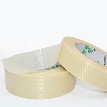 

1 Roll Fiber tape Milky white striped glass fiber tape electronic appliance fixed sealing tape 50 Meters Filament Tape