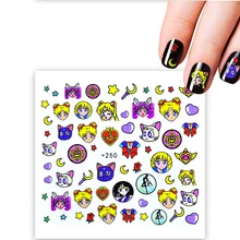 Наклейка на ногти водная наклейка Сейлор Мун Луна Звезда ногти наклейка s слайдер художественный дизайн украшение тату Маникюр Фольга Клейкая оберточная бумага