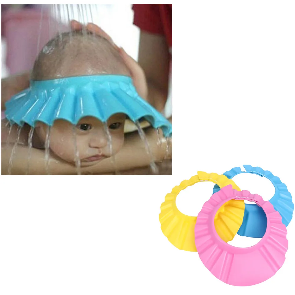 New Children's Waterproof Cap Safety Baby Shower Cap Adjustable Child