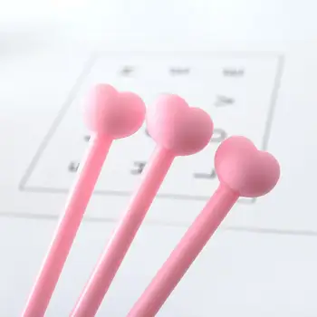 

36 pcs/lot Cute Pink Lovely Heart Gel Pen 0.38mm Black Ink Pen Escolar Papelaria School Office Supply Promotional Stationery