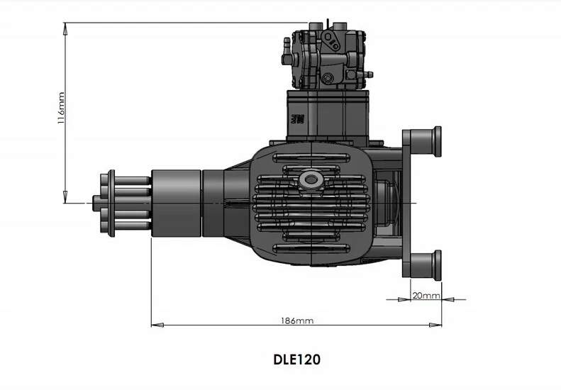 Оригинальный Фирменная Новинка DLE 120CC двухцилиндровый бензиновый/бензиновый двигатель DLE120 для самолета