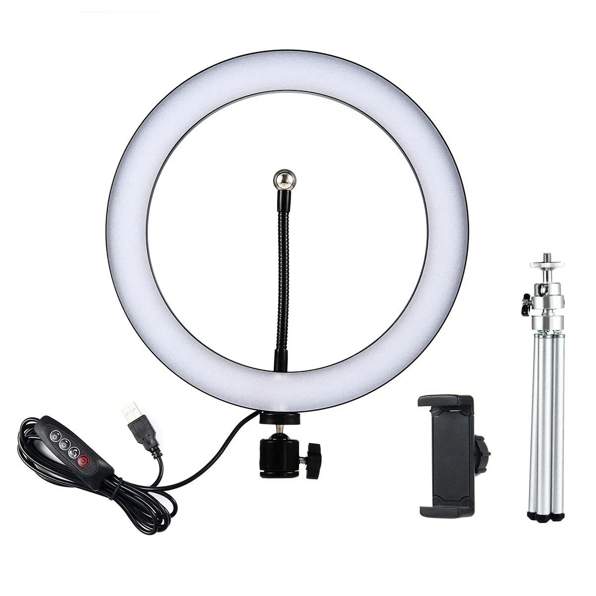 10,2" светодиодный светильник-кольцевой светильник с подставкой для фотосъемки, софтбокс для фотосъемки на Youtube, держатель для сотового телефона, селфи-светильник