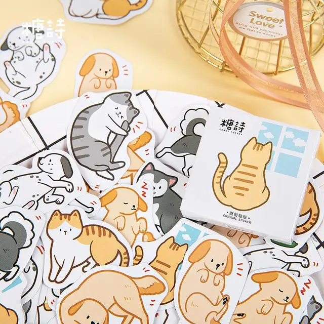 45Pcs Box-packed Cute Cat Sticker Stationery Stickers Decoration DIY Diary Label 45Pcs Box-packed Cute Cat Sticker Stationery Stickers Decoration DIY Diary Label