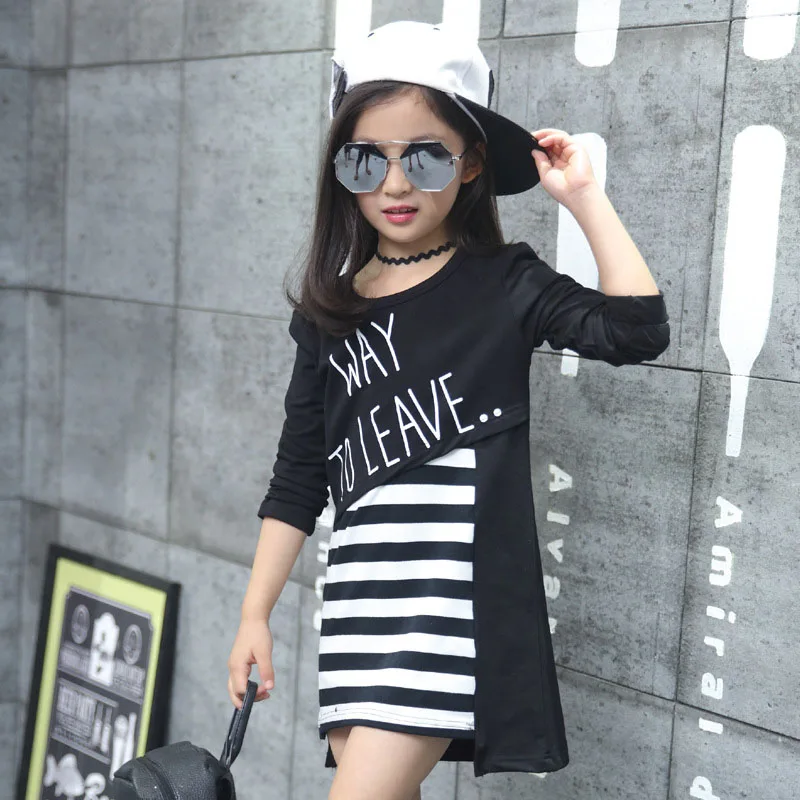 2016 fall t shirt clothing stripe miter T shirt casual comfort clothes children clothing 12 years