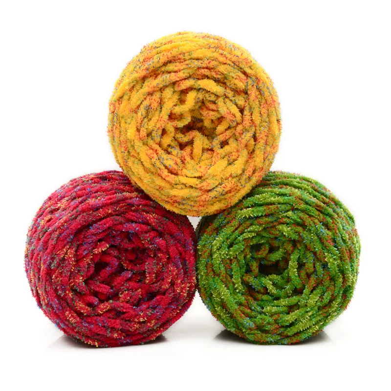

Wool Flash Light Line Hook Ice Line Chenille Thick Line Scarf Line Sewing Hand Knitting Yarn Hats Scarves Crochet Thread AB073