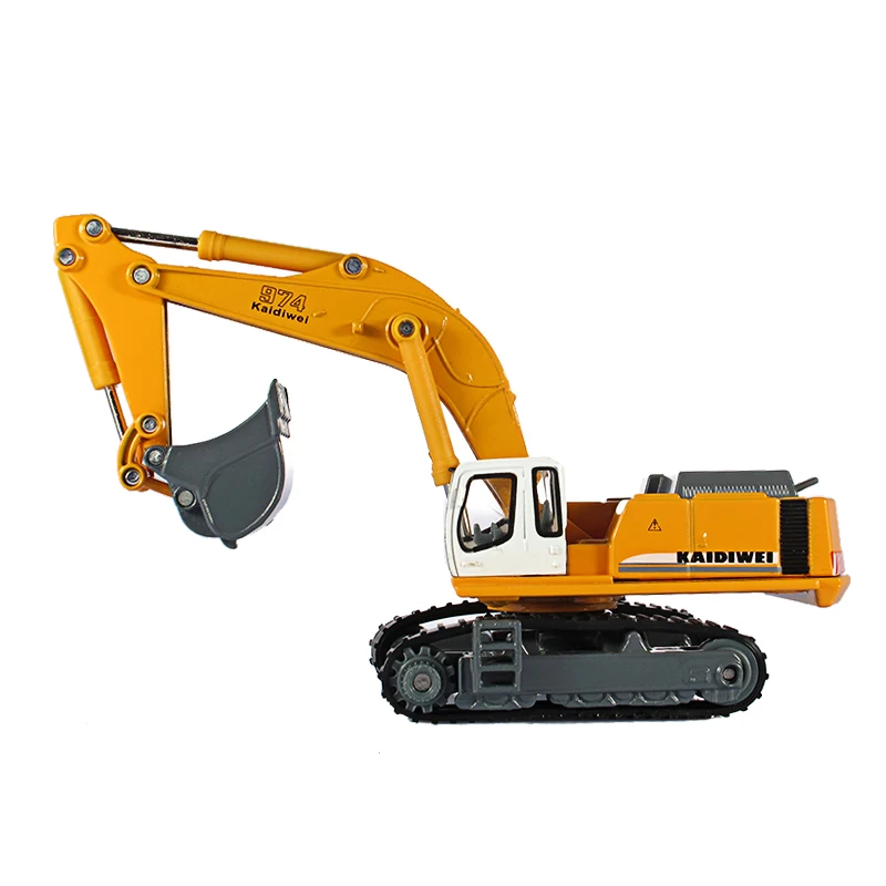KAIDIWEI 1: 87 Hydraulic Excavator Engineering Car Vehicle Alloy Model Pull Back Pull Back Machine Model Kids boy Toys Gift