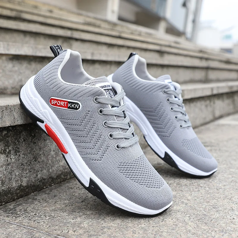 

Summer Breathable Sports Men Shoes Casual Shoes Air Mesh Lace Up Sneakers Fashion Outdoor Walking Men Shoes Zapatos Black Gray