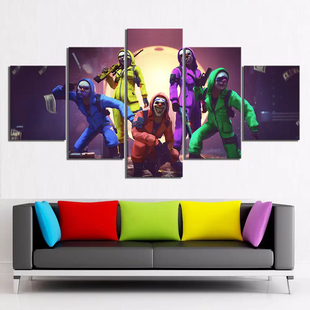 5 Buah Garena Free Fire Video Game Poster Lukisan Joker Bebas Battlegrounds Api Permainan Seni Cetak Kanvas Lukisan Dinding Seni