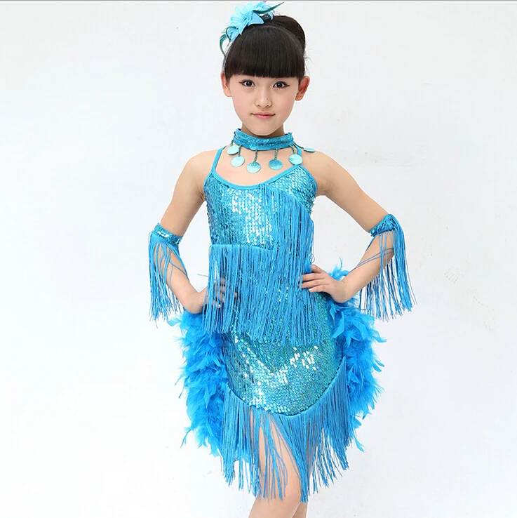 Buy New Feather Fringe Dresses Latin dance Dress Cheap