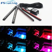 ^#Cheap FStuning 4pcs Car atmosphere light Mobile Bluetooth APP sound active control lights decorative Under Tube Underbody lamp led ^#Cheap FStuning 4pcs Car atmosphere light Mobile Bluetooth APP sound active control lights decorative Under Tube Underbody lamp led
