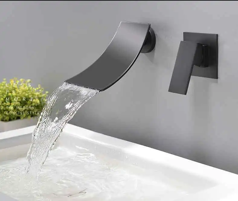 鼎菲-亚光黑色配瀑布龙头-暗装入墙式单把浴缸冷热水龙头-tmall_15