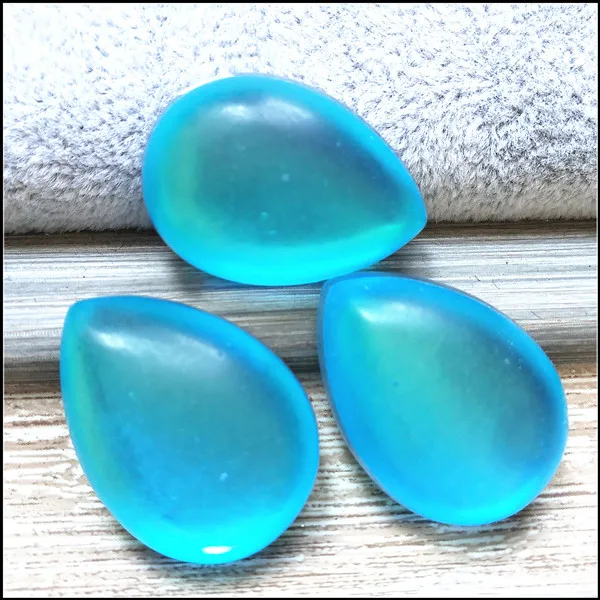 

3PCS Frosting Crystal Glass Cabochons Matted Charms Women Bracelets Making Dropwater Shape Size 18X25MM Availables