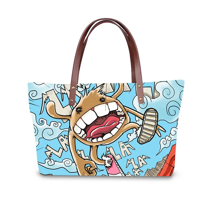 Us 24 49 30 Off Cartoon Illustrations Print Las Handbag Women Lovely Note Pattern Handbags Messenger Bag Purse Multifuction Bags In