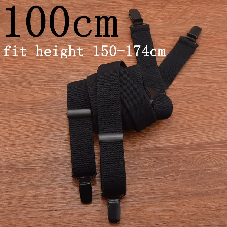 Fashion Plus Size solid black suspender 4 Clip Men Women Suspenders For Pants 2016  Unisex  Male 120 cm Adjustable Braces