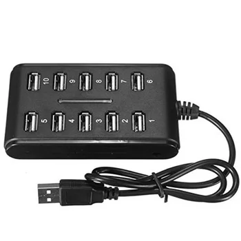 

Portable USB Splitter USB 2.0 Hub 10 Ports Personal Computer USB HUB For PC Laptop Computer Accessories Safty High Speed
