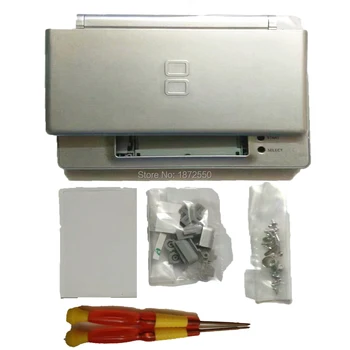 

Hot Sale Silver Color Shell for N-DSL Consoles Plastic Case With Original Logo Pattern Case Housing for NintendoNdsl DSL Lite