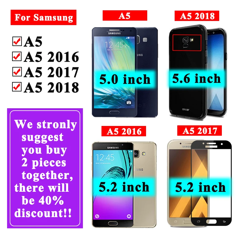Защитное стекло для samsung a5 2017 защита экрана на samsyng galaxy a 5 2016 2018 5a закаленное