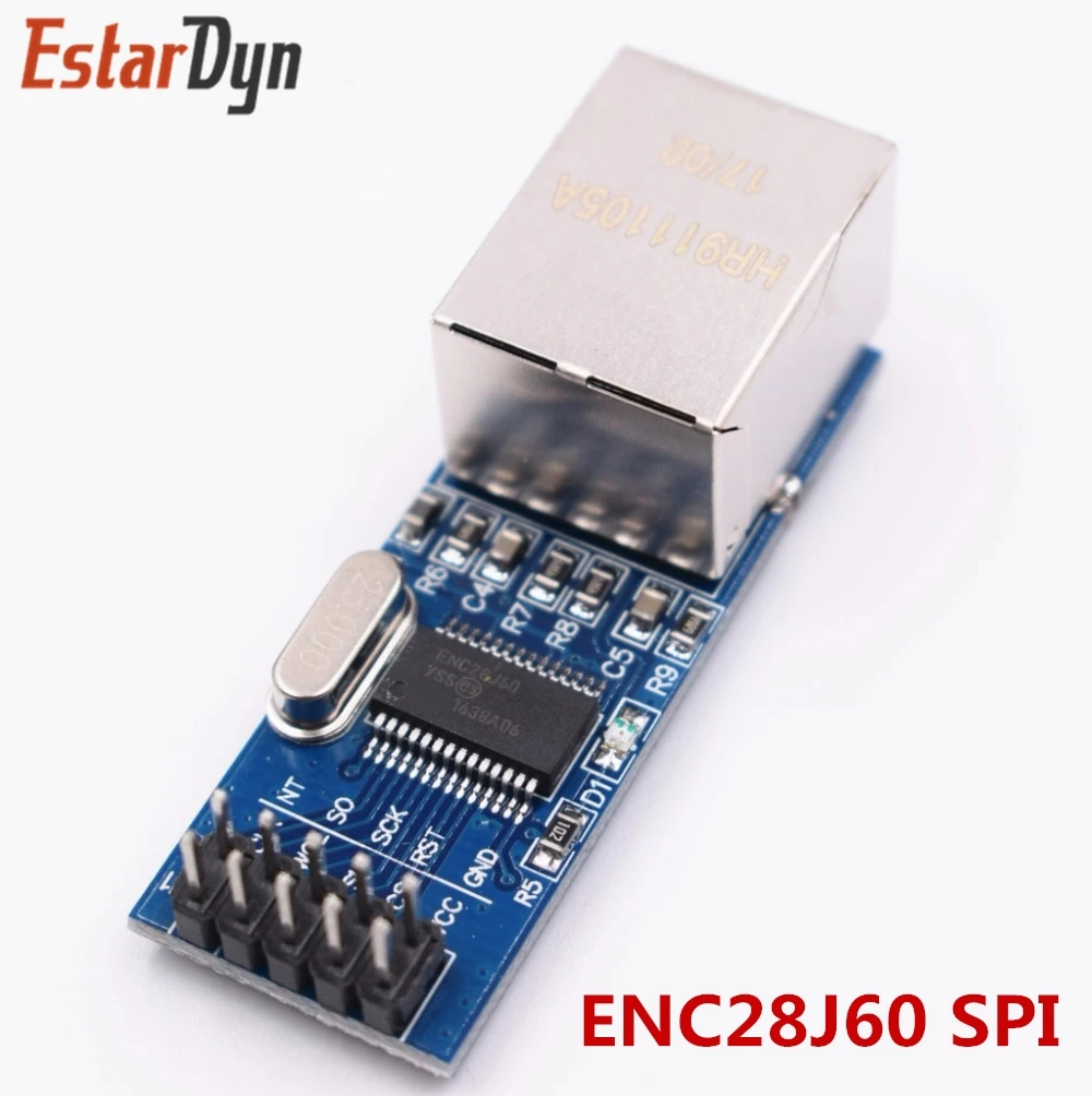 

1pcs ENC28J60 SPI mini ENC28J60 LAN Ethernet Network Board Module 25MHZ Crystal AVR 51 LPC 3.3V (mini version) B82