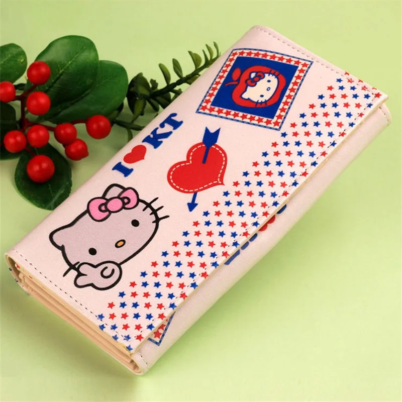 

MCNEELY CARTOON HELLO KITTY PRINTING WALLET WOMEN LONG HASP CLUTCH BAG FEMALE PURSE COIN POCKET FASHION GIRLS CARD HOLDER KT53J