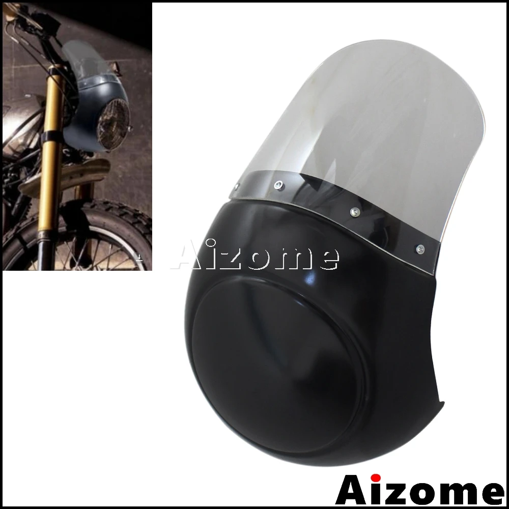 Universal Cafe Racer Headlight Fairing Bikini Motorcycle Fork Headlamp
