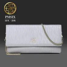Pmsix 2017 Women Evening Bags Banquet Clutch Bag Split Leather Cowhide Chain Handbag 220029
