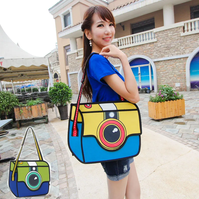 Top Cartoons Bag 2d Threedimensional Bag Women's Handbag Messenger Bag