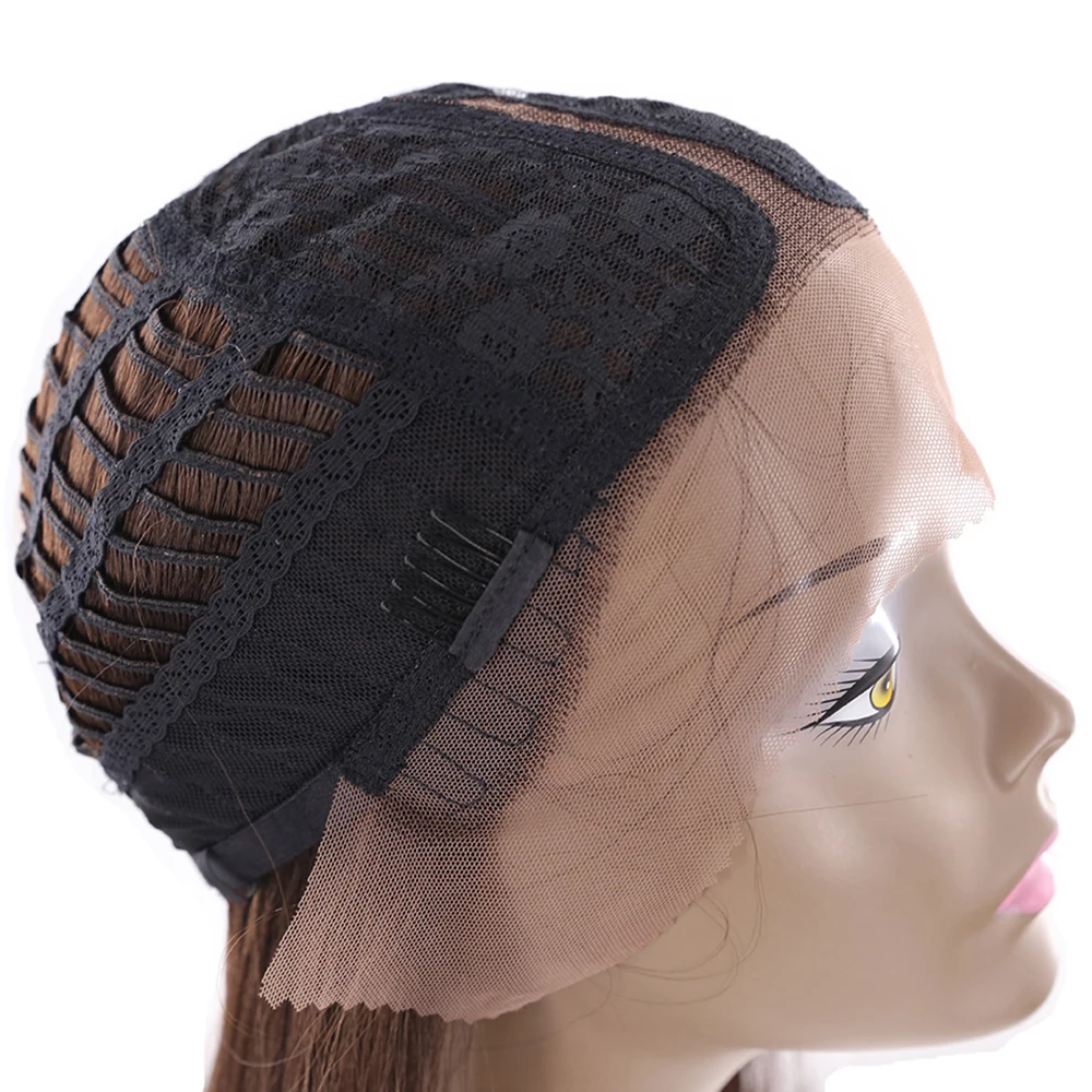 Парики из искусственных волос алинова, 14 дюймов, средняя часть, прямые синтетические волосы с детскими волосами, прямые волосы для черных женщин