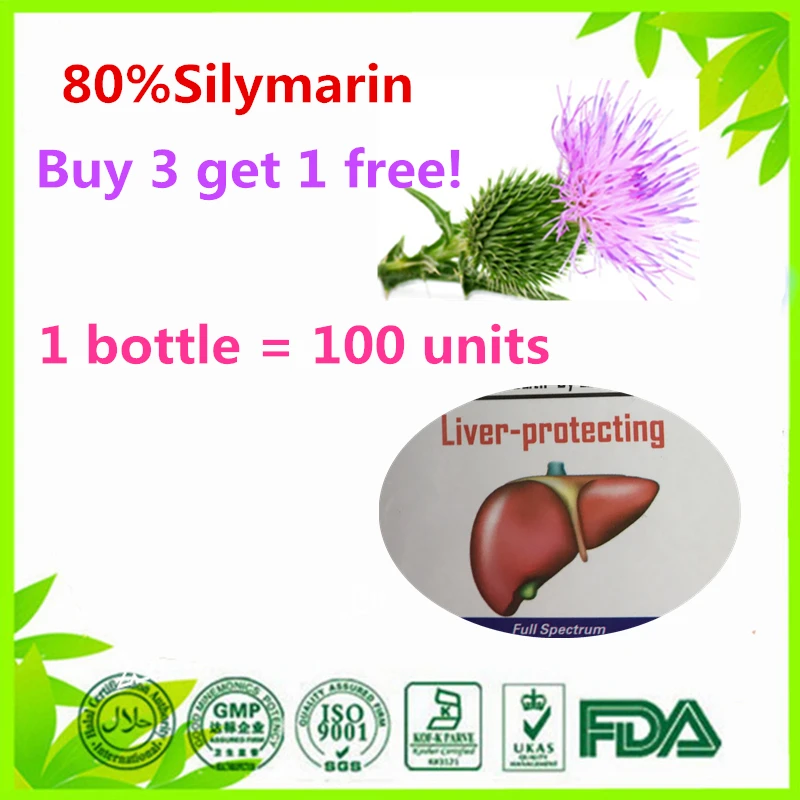 

(Buy 3 Get 1 Free) Nature Milk Thistle 50:1 Extract (80%Silymarin) 100 units Helps Repair Liver